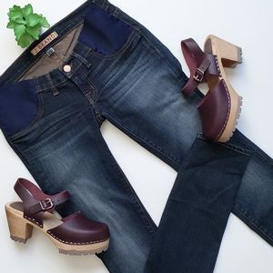 J Brand Mama J Maternity Jeans Dark Wash Side Panel Size 25